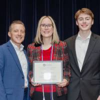Tracey James-Heer with her award.